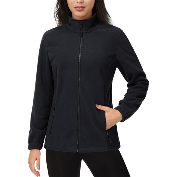 Women's Full-Zip Fleece-Lined Hoodie – Sports Sweatshirt with Handy Pockets - Picture 3 of 7